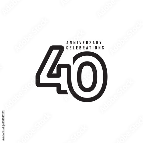 40 Years Anniversary Celebrations Vector Template Design Illustration