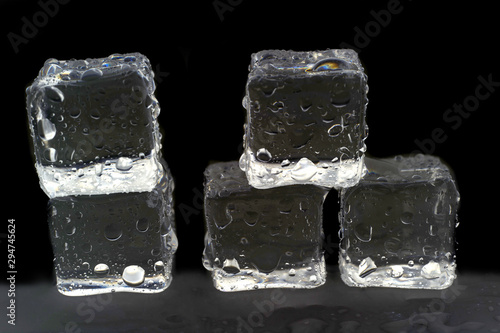  ice cubes on white background.