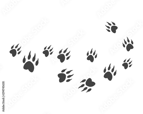 Animal footprint background template vector