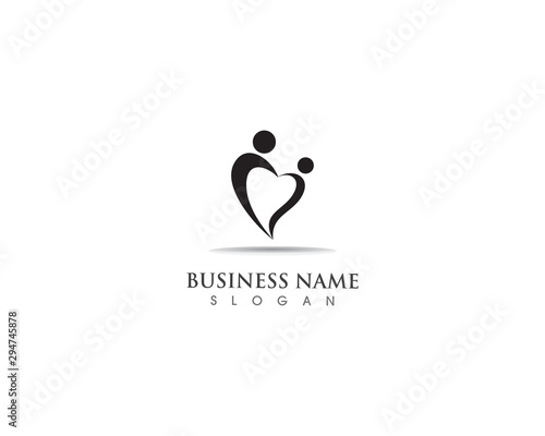 Adobtion and community care logo template vector icon
