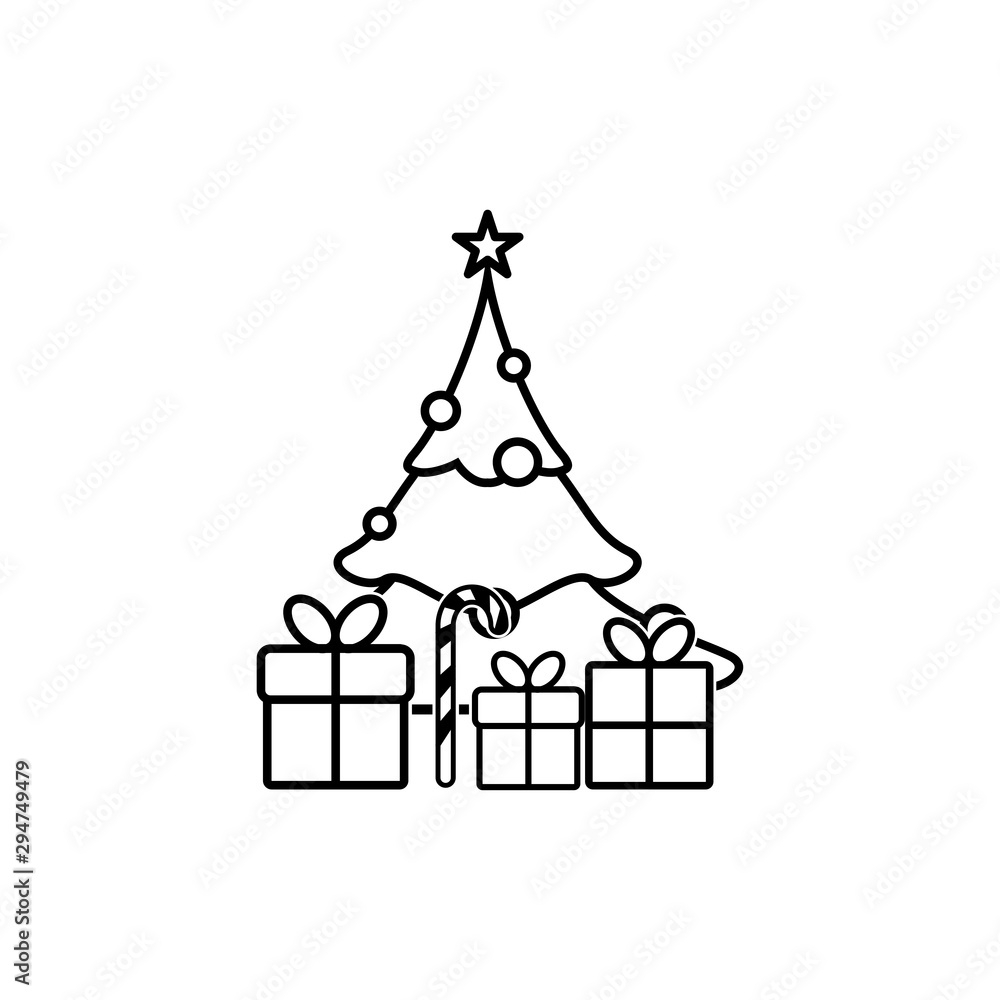 Santa Claus and Christmas tree icon image in a trendy flat design Santa Claus and Christmas tree icon image in a trendy flat design