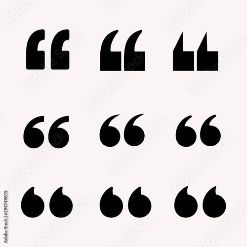 Quotes icon set isolated on white background