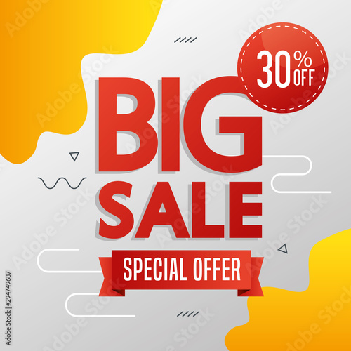 commercial label with big sale special offer lettering vector illustration design