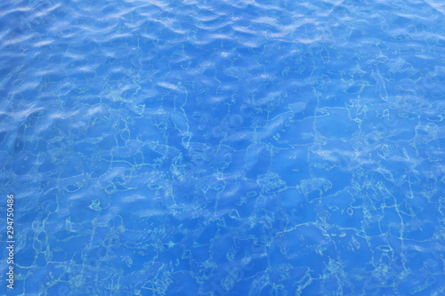 Surface of the blue water in the pool,top water of nature background. © meepoohyaphoto