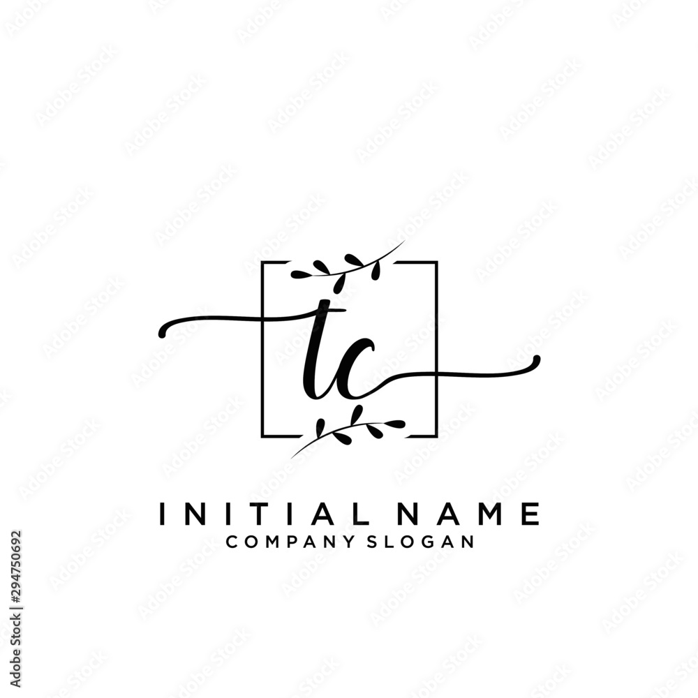 TC Beauty vector initial logo, handwriting logo. TC Beauty vector initial logo, handwriting logo.