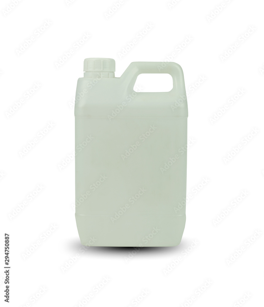 White gallon of plastic bottle isolated on white background. White gallon of plastic bottle isolated on white background.