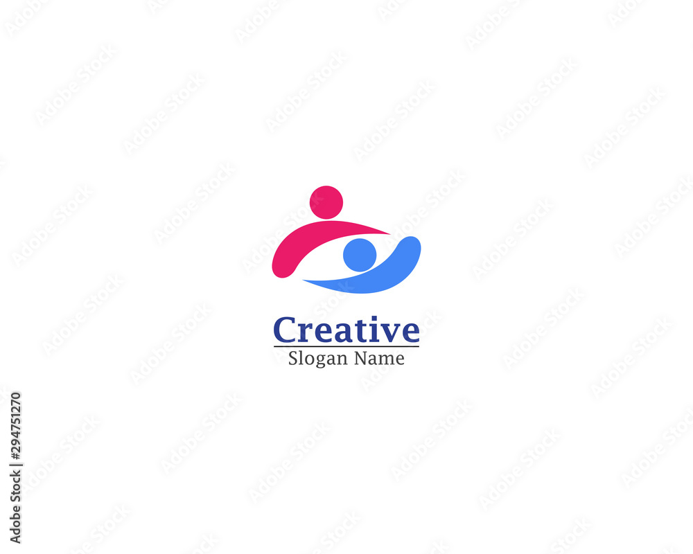 Obraz premium Community, network people care icon template
