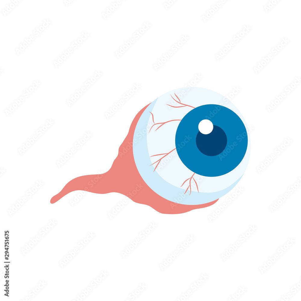 Obraz premium eye scary with veins of halloween vector illustration design