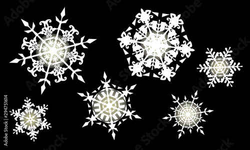 雪の結晶のイラスト snowflakes illustration