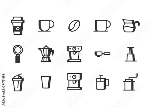 Simple Set of Coffeeshop Related Vector Line Icons. EPS 10