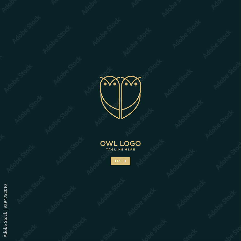 owl logo of lines vector logo design 