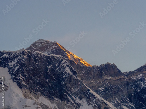 Peak of Mount Everest in Nepal