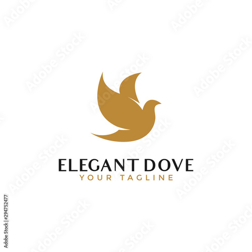 Illustration of Elegant Flying Dove Bird Logo Design Template For Your Company