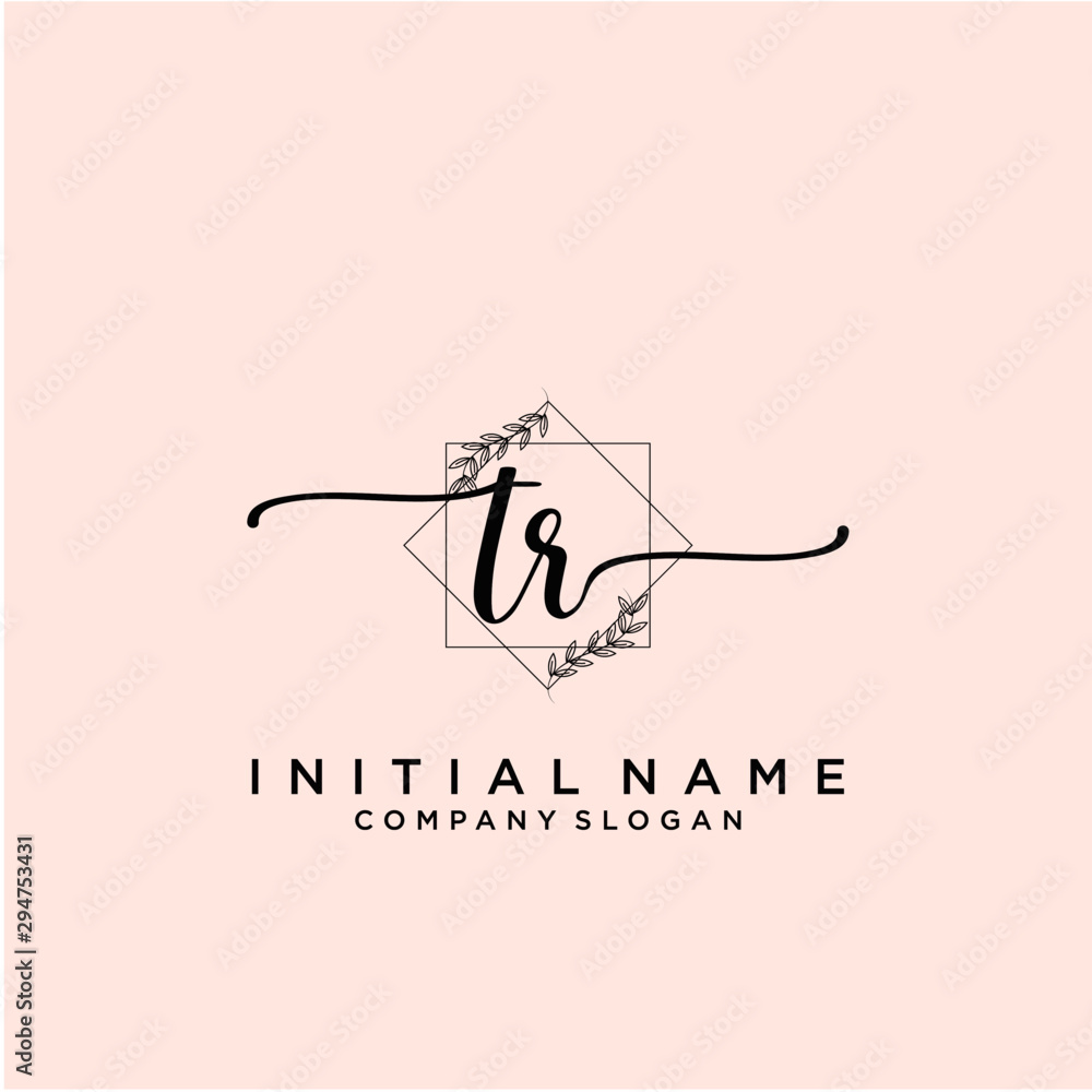 TR Beauty vector initial logo, handwriting logo. TR Beauty vector initial logo, handwriting logo.