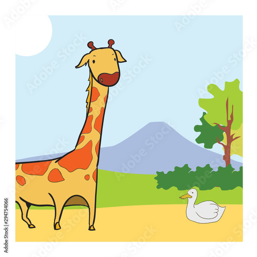 full color illustration of animals