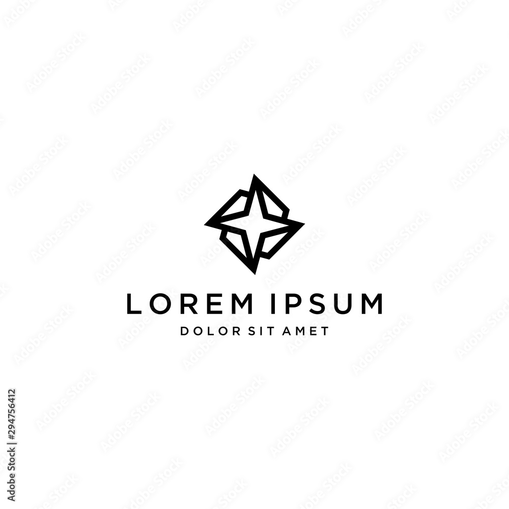 logo design star abstract geometry with line art