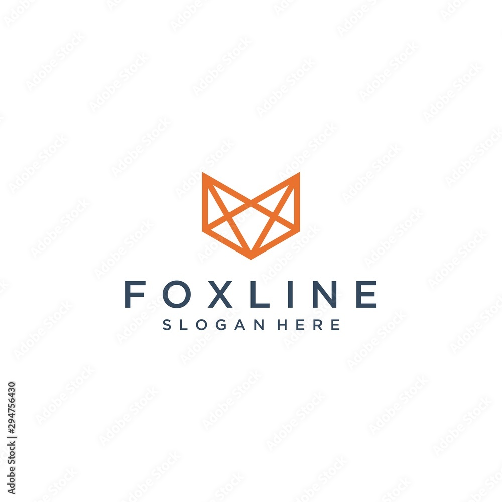 Fototapeta premium animal or wolf design logo with line style art