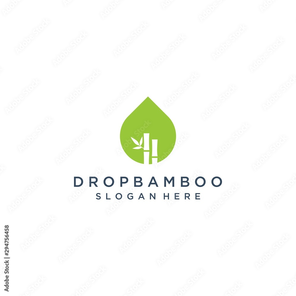 natural design logo or water droplets with bamboo and leaf natural design logo or water droplets with bamboo and leaf