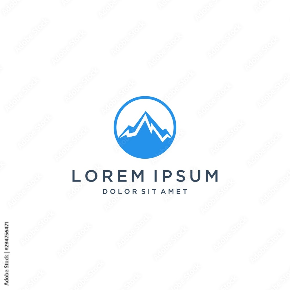 natural or mountain design logo with a circle natural or mountain design logo with a circle