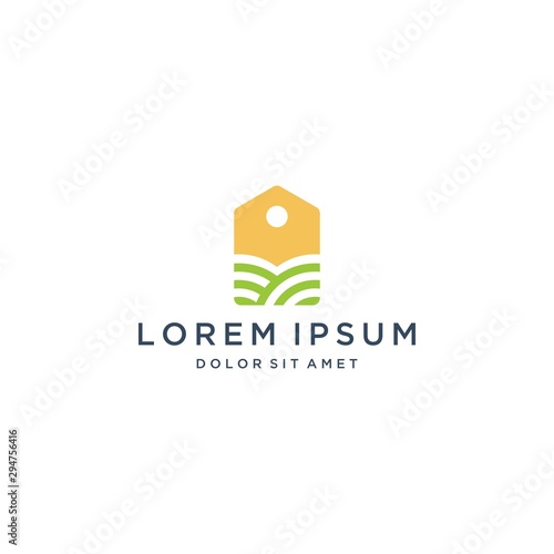 logo design of land sales or price tags with land