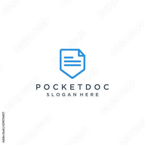 Simple logo design or documents with pockets