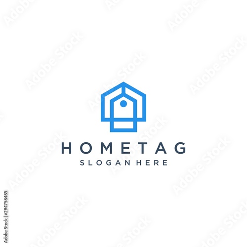 logo design of selling a house or house with a price tag