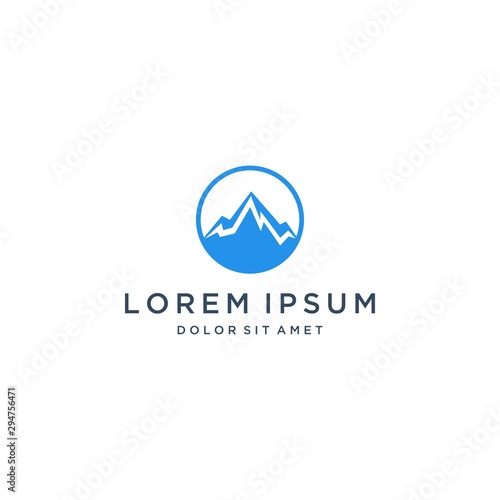 Free Download natural or mountain design logo with a circle - GFXLoad