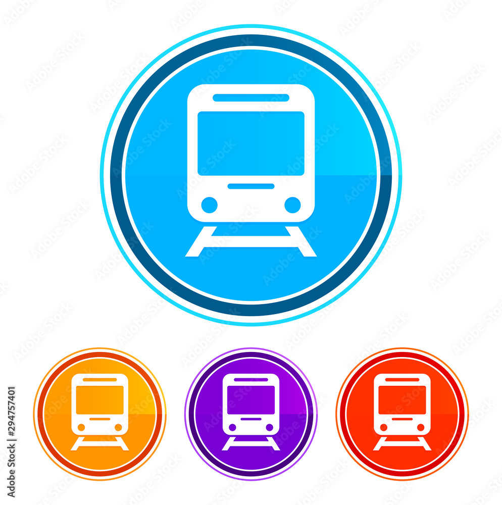 Train icon flat design round buttons set illustration design Train icon flat design round buttons set illustration design