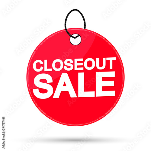 Closeout Sale, banner design template, discount tag, promotion app icon, vector illustration