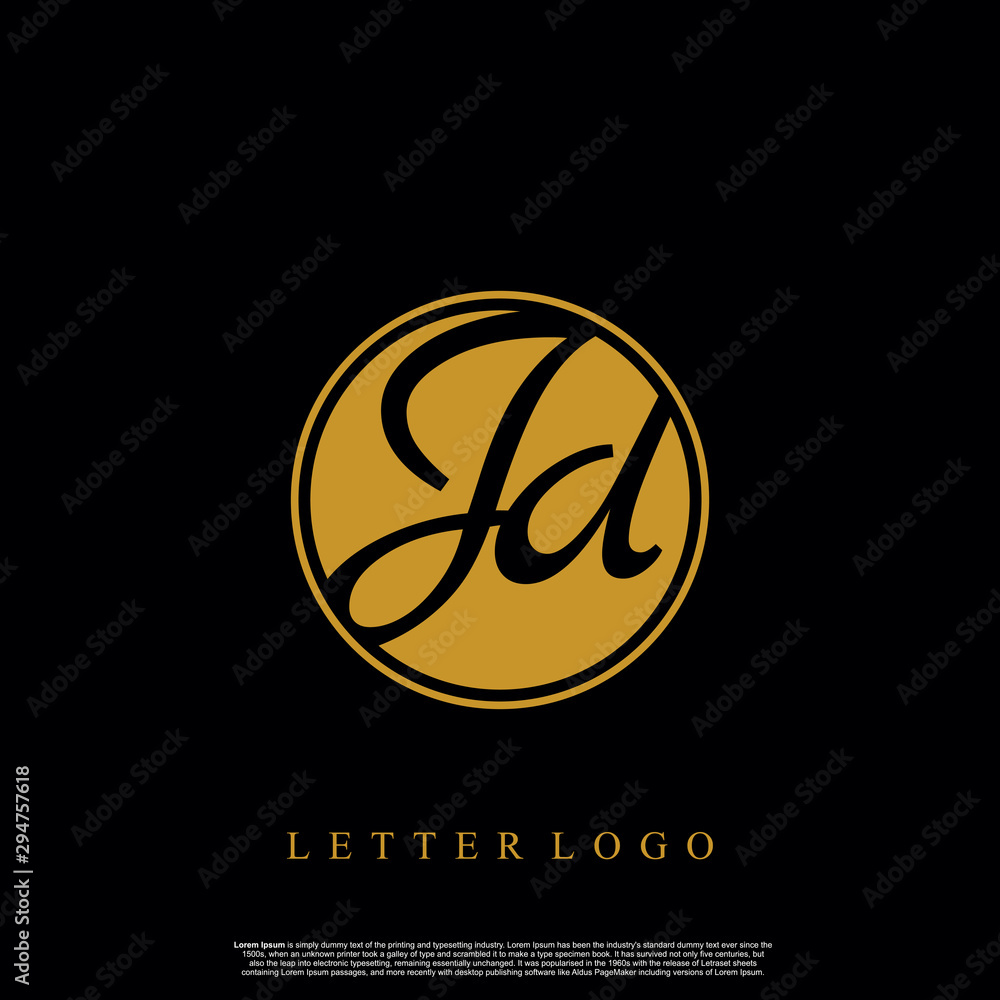 Letter JD logo initial emblem letter luxury vector.