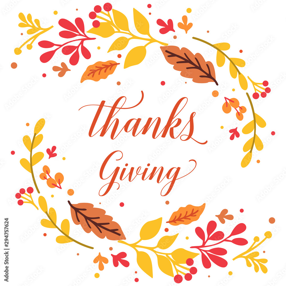 Poster thanksgiving, with texture wallpaper of autumn leaves frame. Vector Poster thanksgiving, with texture wallpaper of autumn leaves frame. Vector