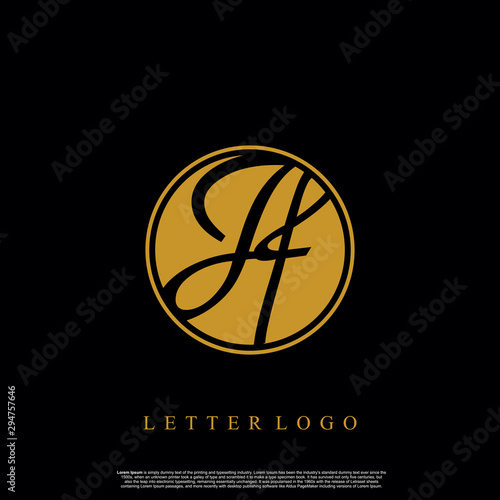 Letter JF logo initial emblem letter luxury vector.