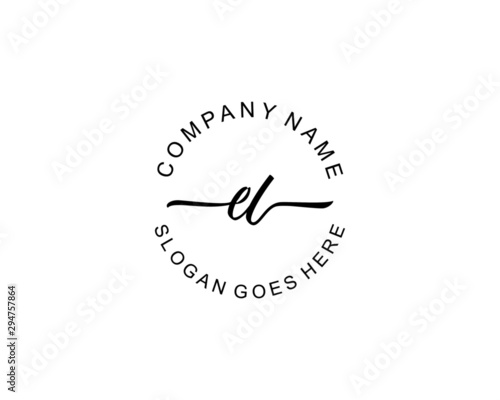 EL Initial handwriting logo template vector