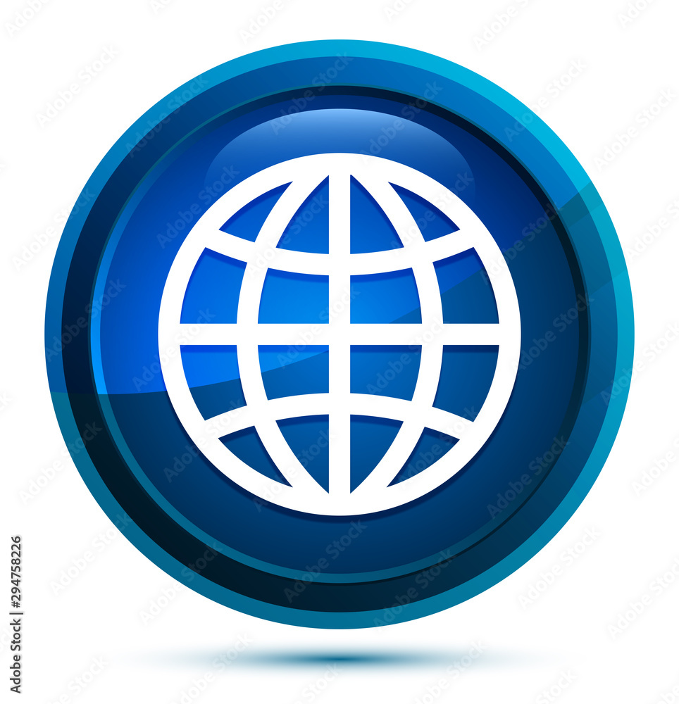 World icon elegant blue round button illustration World icon elegant blue round button illustration