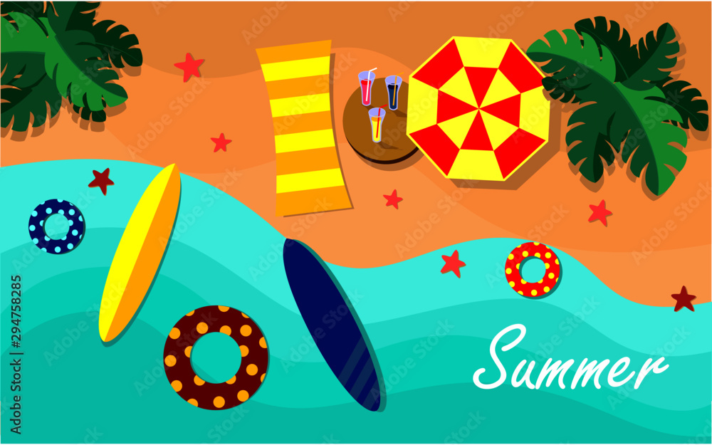 Naklejka premium summer sale banner ilustration