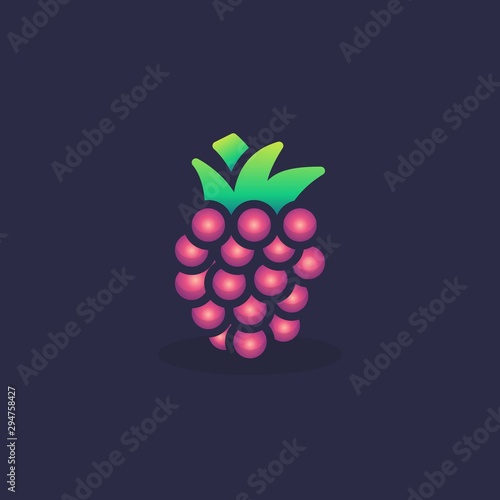 Raspberry flat icon, vector sign, Blackberry colorful pictogram. Symbol, logo illustration. Flat style design