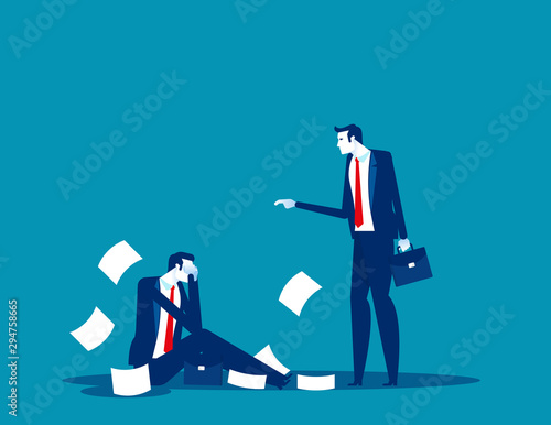 Manager chewed employee. Concept business office people vector illustration, Expression