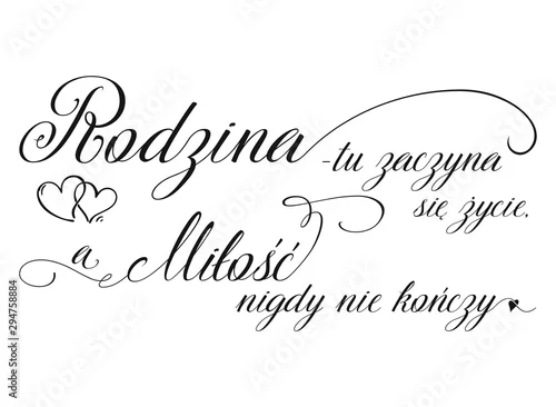 Obraz Rodzina tu zaczyna się życie a miłość nigdy się nie kończy