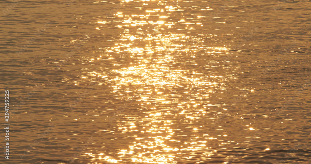 Golden sunset on the sea