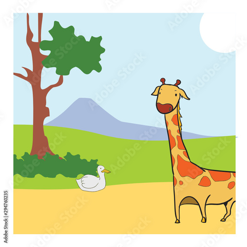 coloring page illustration of animals