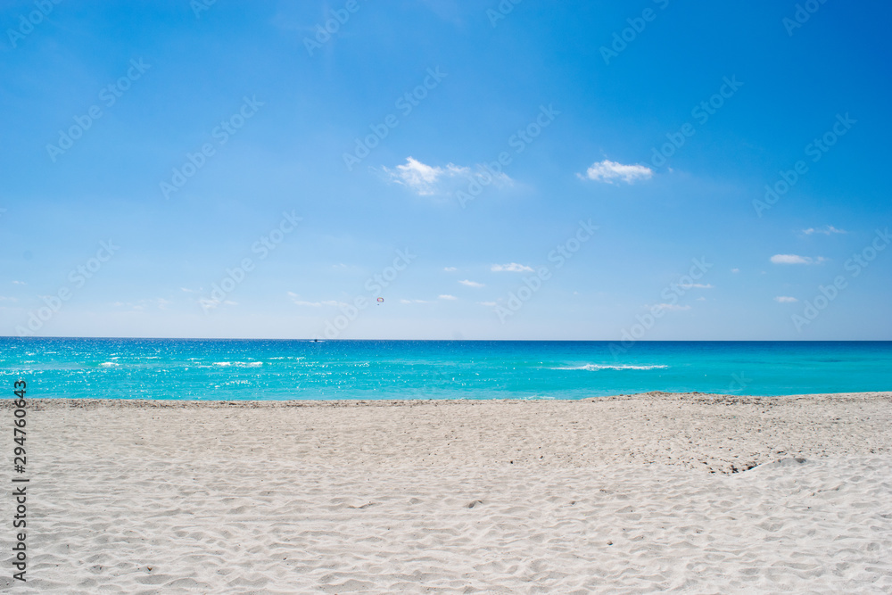 Beautiful blue ocean, Cancun beach 