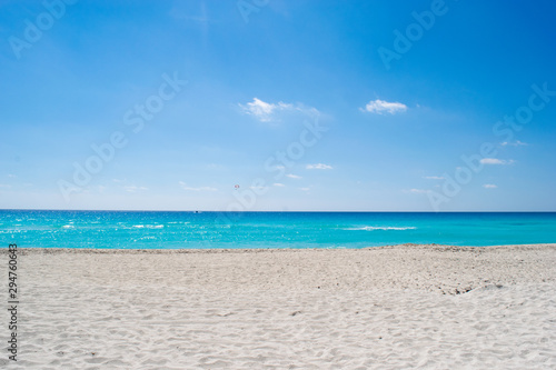 Beautiful blue ocean  Cancun beach 
