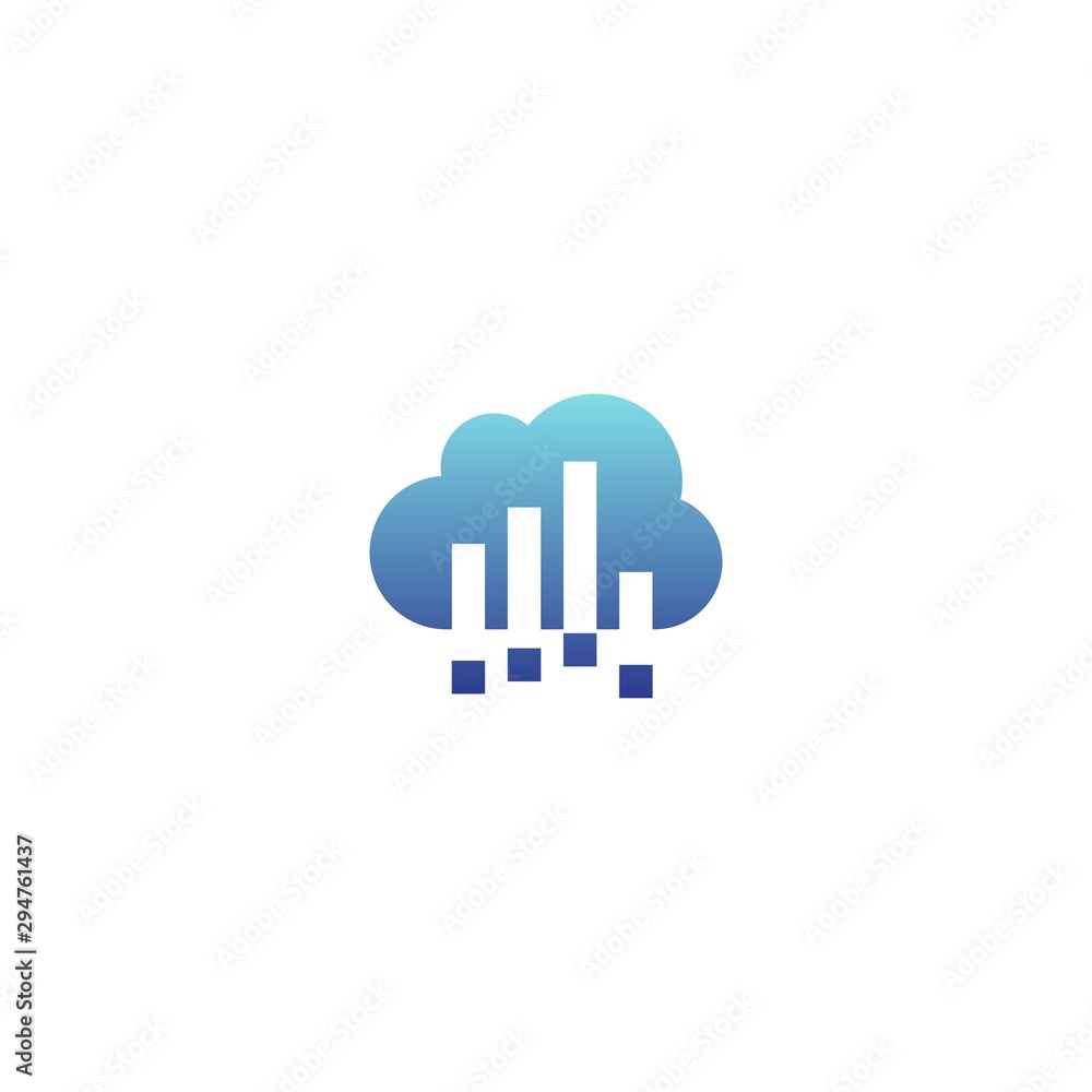 Cloud data icon vector in modern style for web Cloud data icon vector in modern style for web