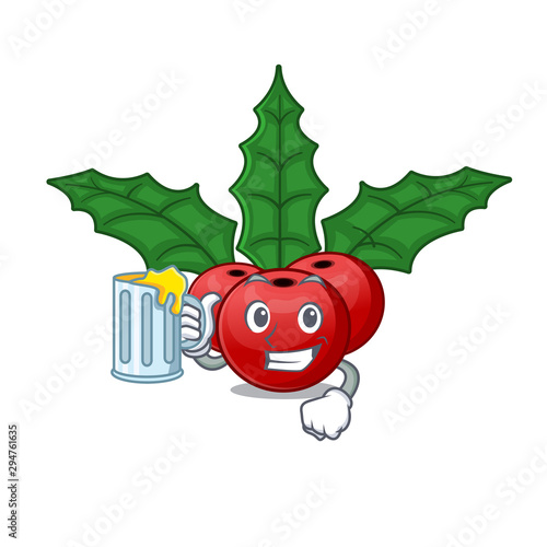 With juice christmas holly berry with character shape