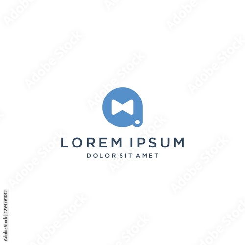 waiter design logo or letter A with a bow tie