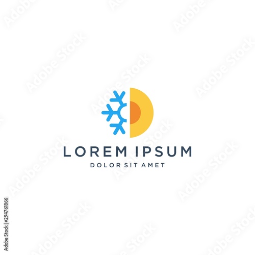 Free Download logo design air conditioning, or sun with snow - GFXLoad