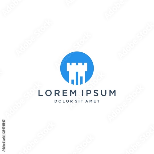Free Download financial design logos, or castles with bar charts - GFXLoad