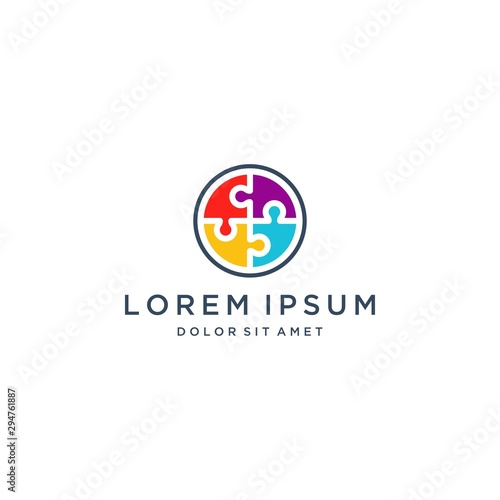 Design logos for autism, or puzzles with circles
