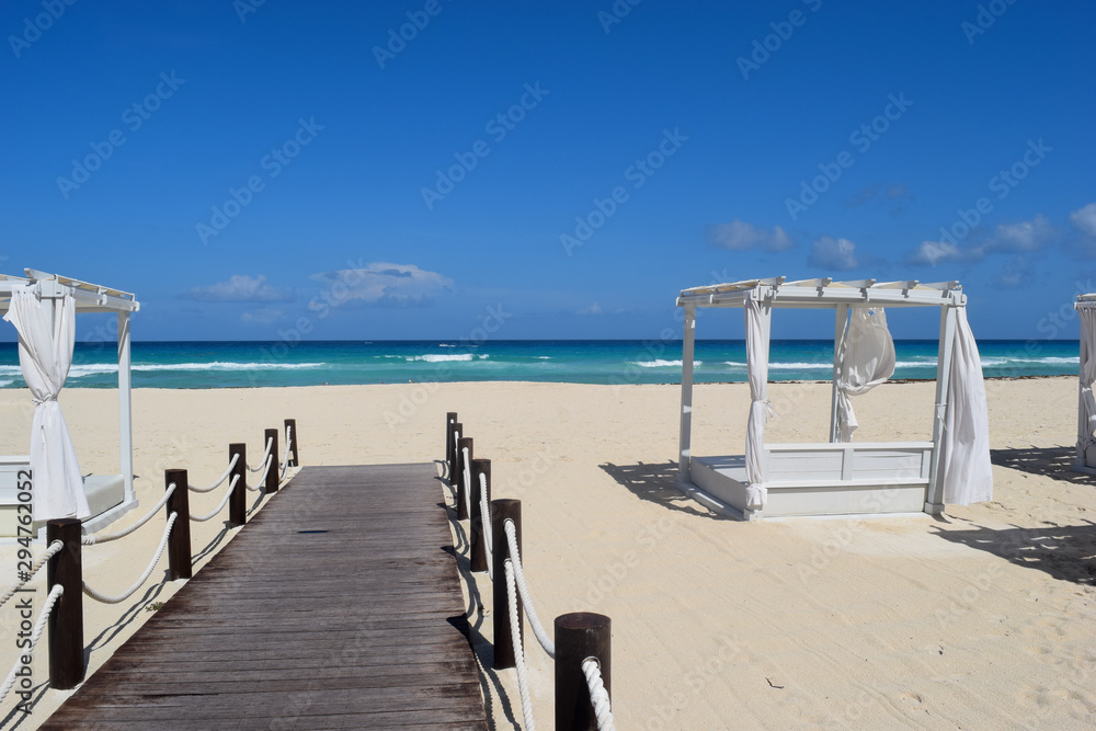 Cancun beach in a sunny day.