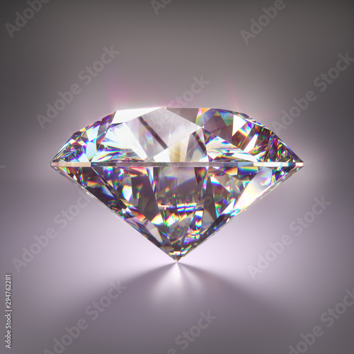 Bilde på lerret Giant diamond gem with clipping mask